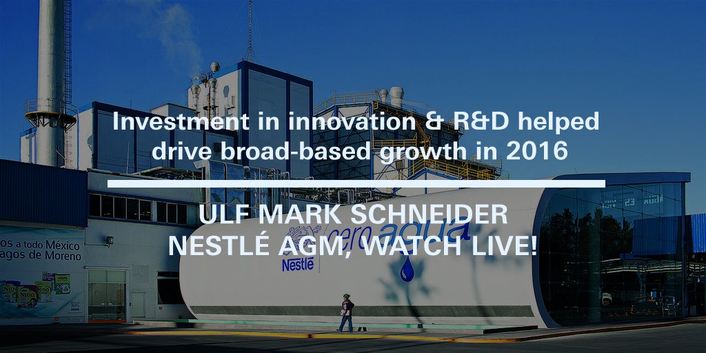 Nestle's tweet photo. OUR CEO: we invested in innovation and R&amp;D, marketing support &amp; new distribution channels to grow sales in 2016: https://t.co/jaUIwU31gI https://t.co/F7XOvciih5