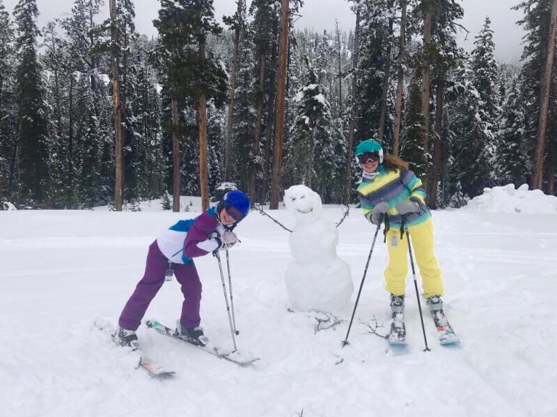 #TBT to last Thursday when these two ladies built a snowman at the bottom of Lake Lift!