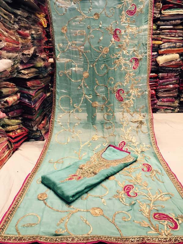 Unstitched Zari Gota Work Suit Material at Best Price in Sirohi | Swati's  Boutique