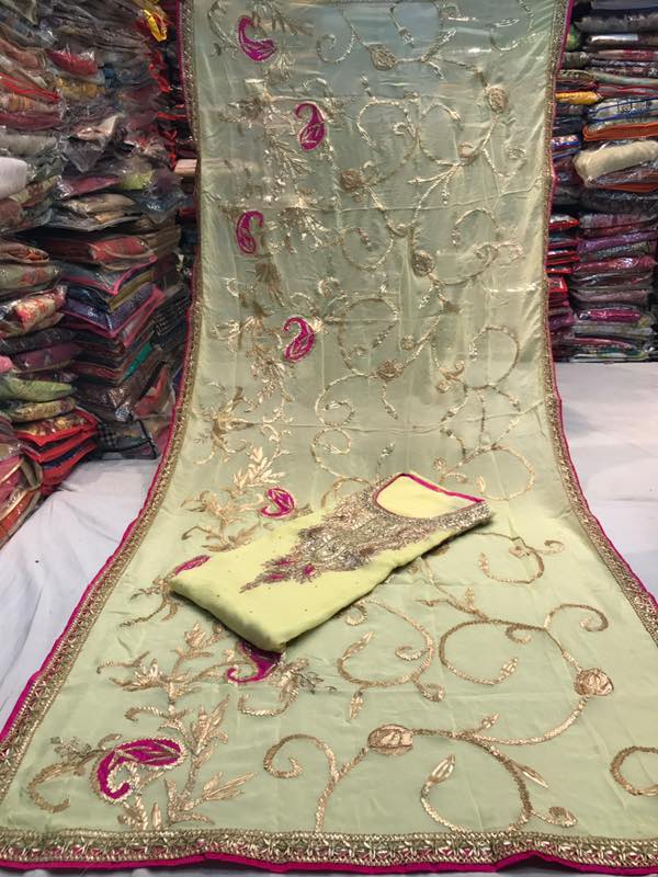 Pure Kota silk Beautiful Rajasthani Lehriya Print With Gotapatti Work –  Priyaz Gallery