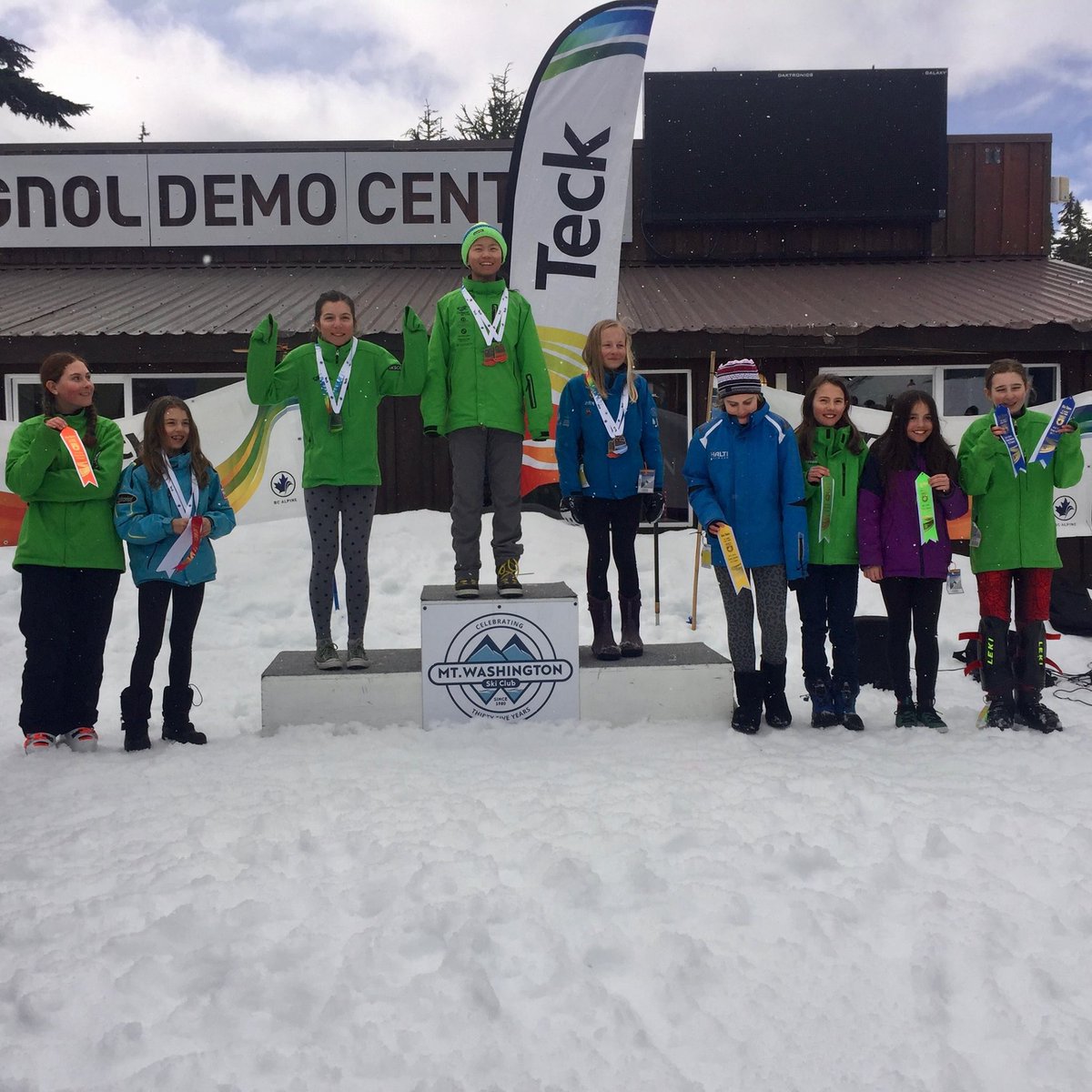 CypressSkiClub's tweet photo. 'A sea of green' last weekend at the coast zone finals at Mt. Washington. Congratulations Cypress Ski Club! #bcalpine https://t.co/FOBVXllU0M