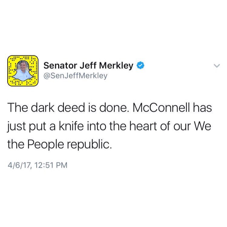 Oregon senator's thoughts on the #NuclearOption when Democrats controlled the Senate vs. when Republicans control the Senate.

¯\_(ツ)_/¯