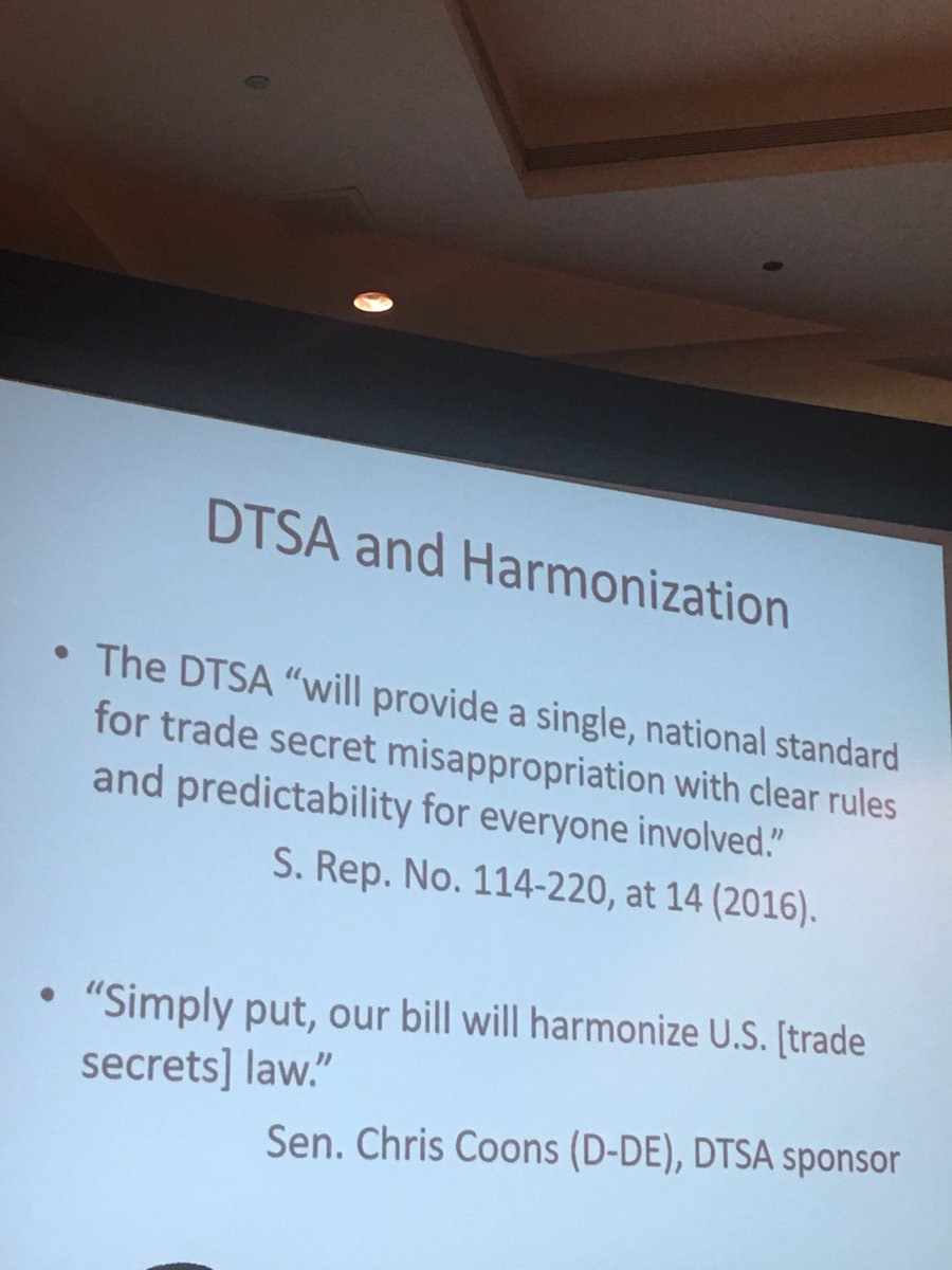 novalaw_IPLS's tweet photo. Professor Christopher Seaman from Washington &amp; lee University School of Law speaks on the harmonization of the DTSA #IPLSpring https://t.co/qLp6MUKsSu