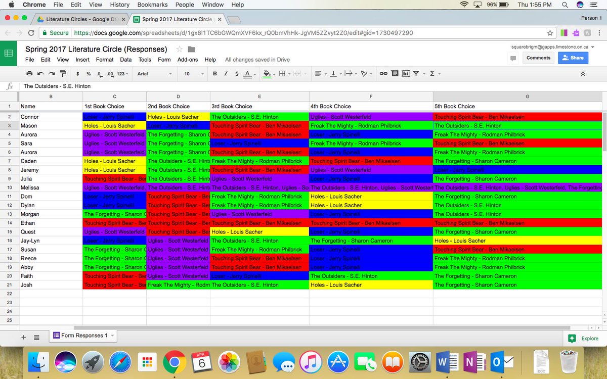 Ms_S78_LDSB's tweet photo. @LDSBTech @MollyBrant_LDSB Having fun exploring all the different ways to format Google Sheets. #alwayslearning #colourcoding #funwithGoogle https://t.co/3eIPvxhStH