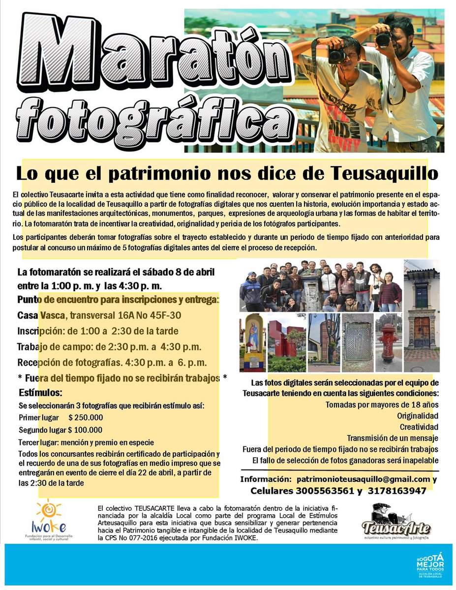 PatrimonioTeusa's tweet photo. @GOGuiadeOcio Invitados a la FOTOMARATÓN por el patrimonio d #Teusaquillo Sábado 8 abril 1 a 4:30pm
Casa Vasca, transversal 16A #45F-30 https://t.co/akR8NcIFrI