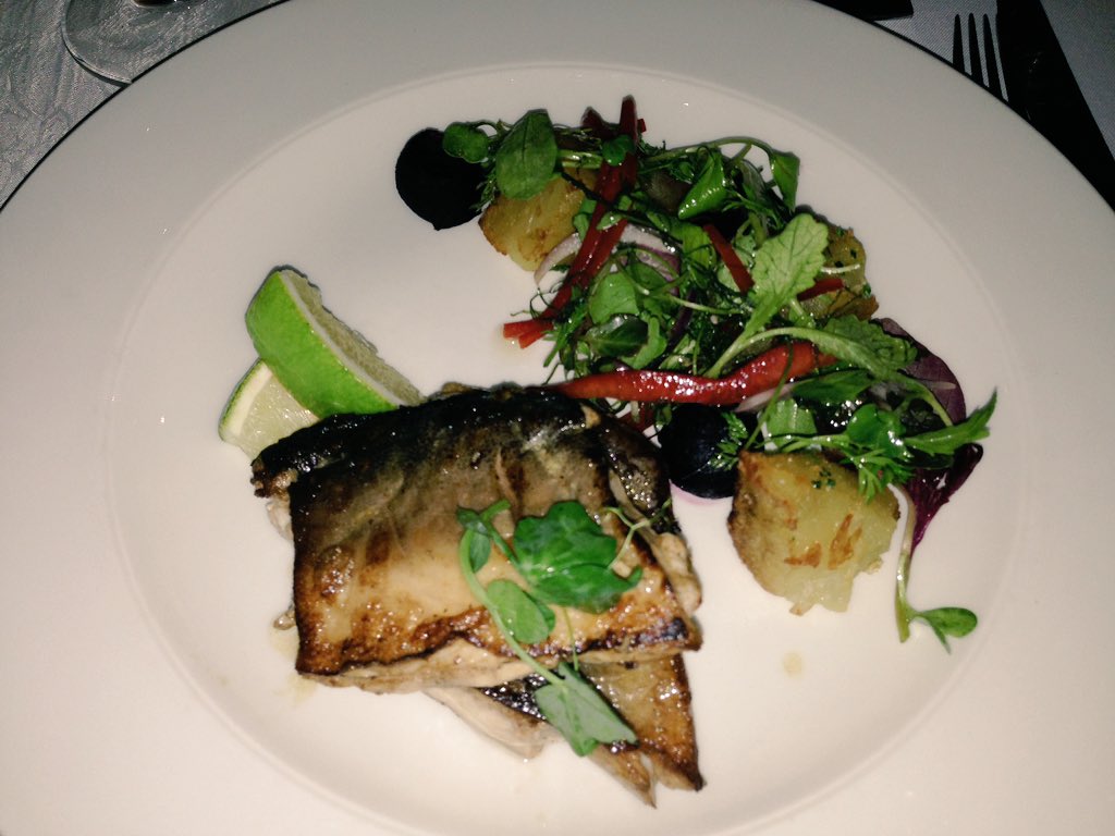 Dorado fish plated with potatoes, baby beets and micro herbs <a href="/leribahotel/">Leriba Hotel</a>