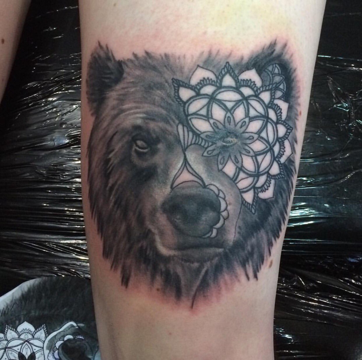 My first tattoo Mandala Bear by Hendra at Dark Desire Tattoos Tyabb  Vic Australia  rtattoos