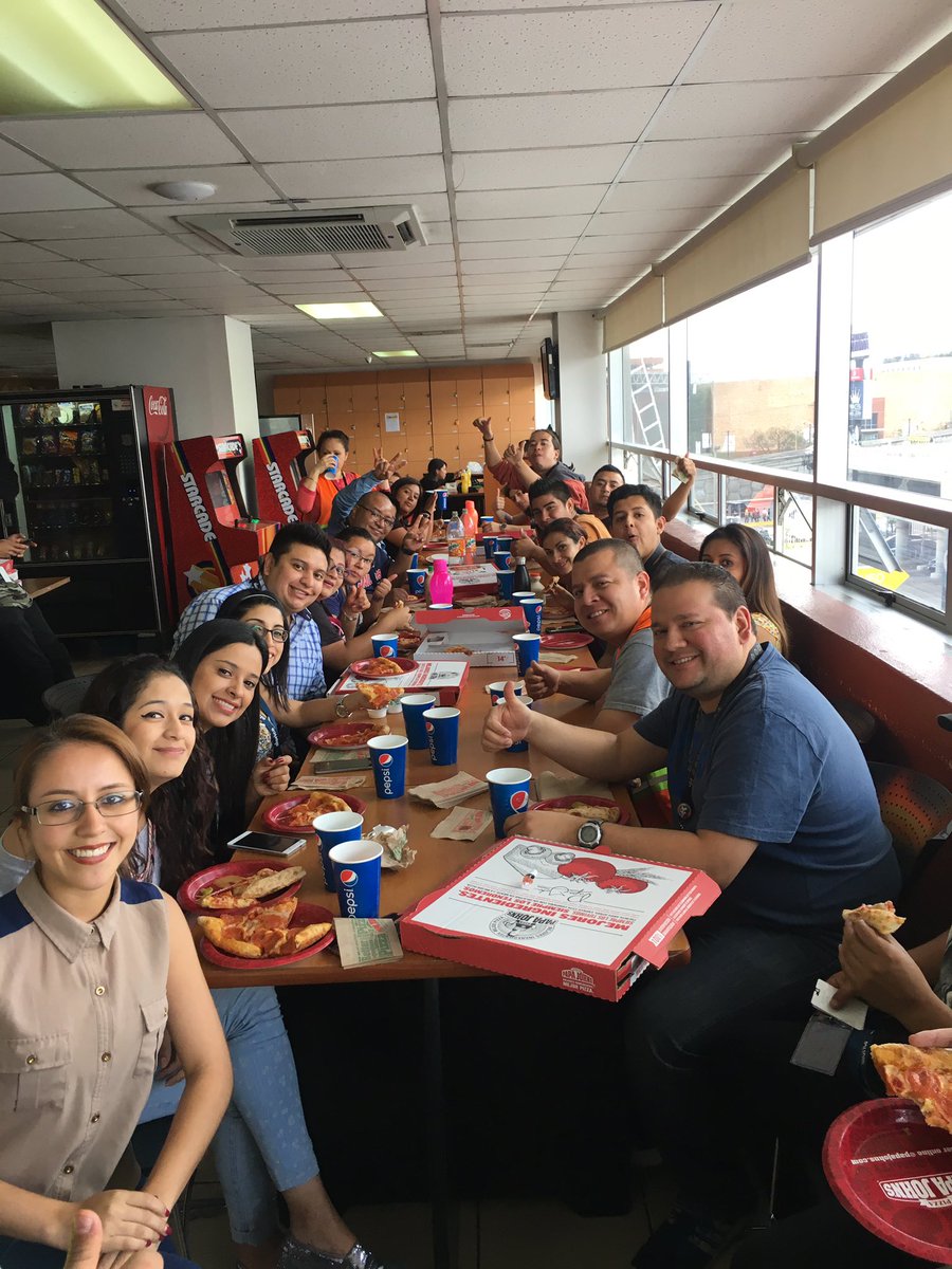 GUATEX 1 pizza party for salesgreat job team!!!!