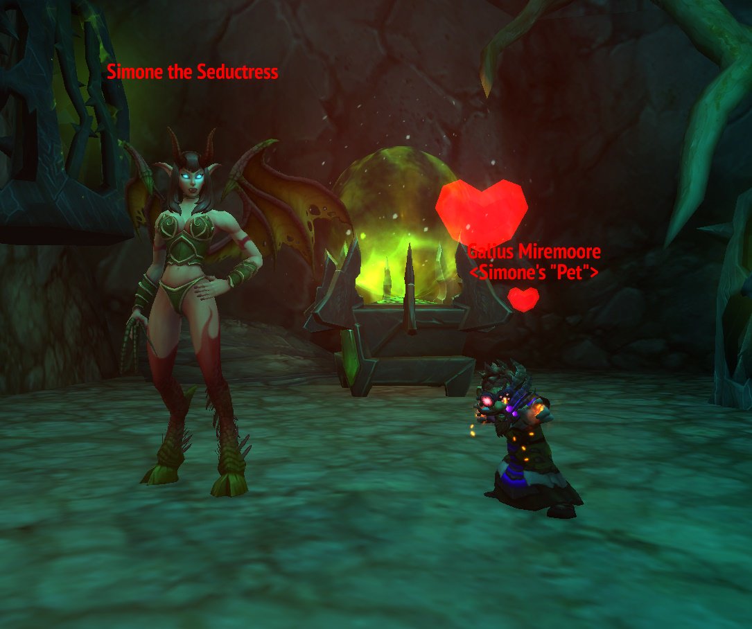 BrutallStatic's tweet photo. Hehe, I haven't seen this before. This poor little Gnome was enslaved by his succubus! ๐ #Warcraft #WarlockThings https://t.co/a5196W4nHu