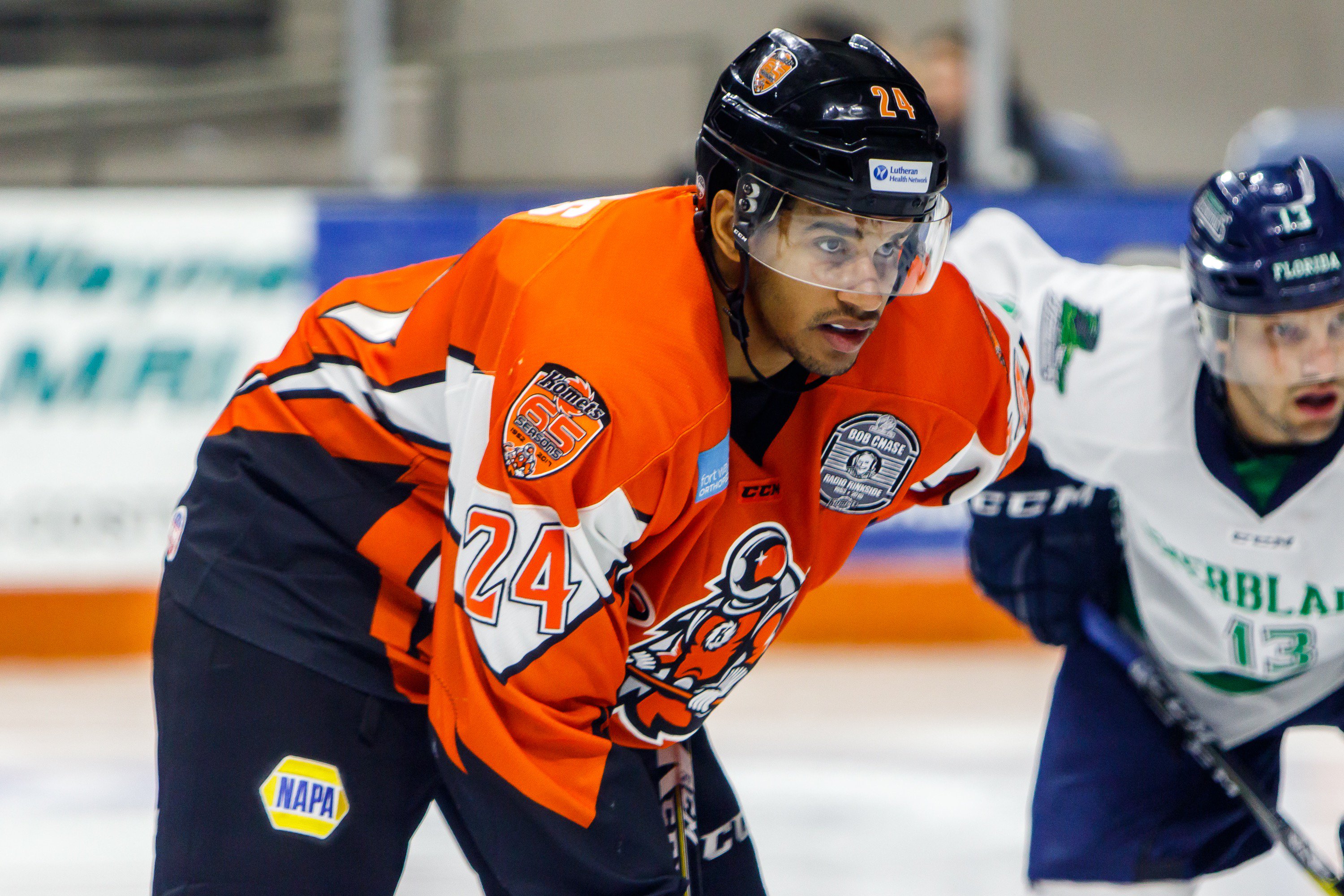 4x Authentic IHL Fort Wayne komets￼ Orange hockey jersey Game