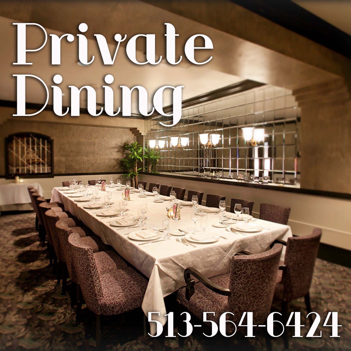 Celebrating a #birthday , #anniversary , #rehearsaldinner ? Join us for a #5diamond experience in our #privatedining room! Call 513-564-6424