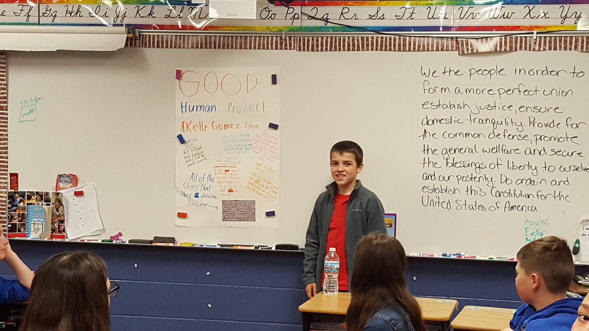 MissFitzBPS's tweet photo. Day 4 of Good Human Project presentations! We are learning about so many cool people! @benningtonelem #5thgrade #goodhumanproject https://t.co/0MUARzvSqw