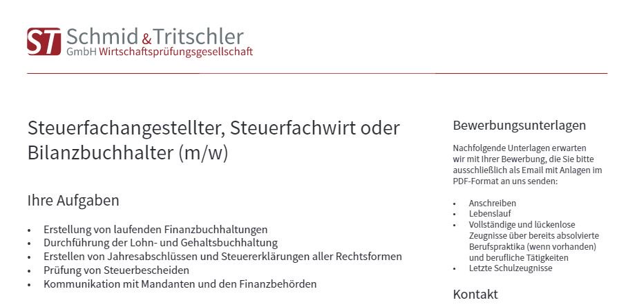 STEUERcareers's tweet image. jura.careers/stellenanzeige… #jobletter #singen #konstanz