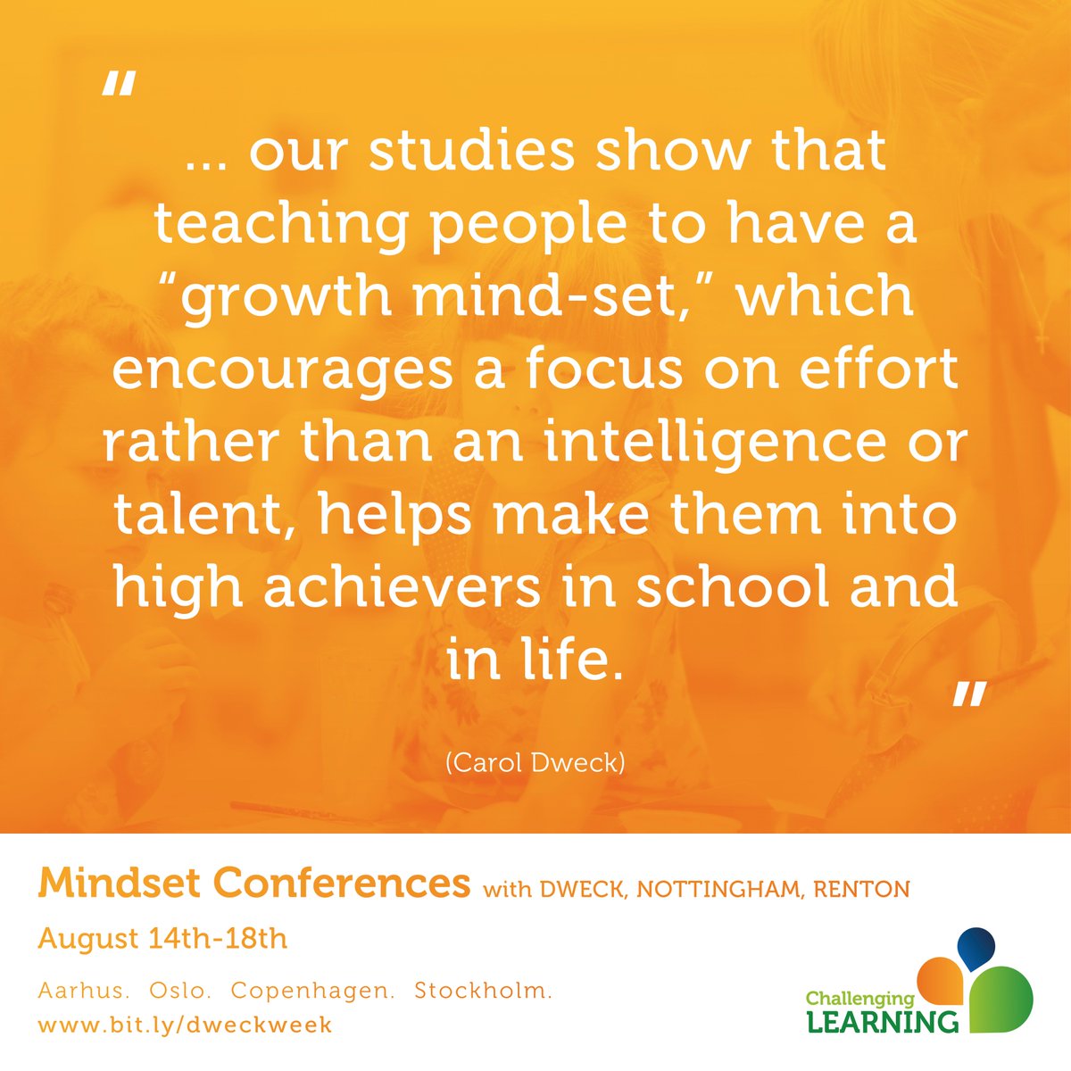 ChallengeLearn's tweet photo. Todays #ThursdayThought. Interested in #growthmindset hear from creator Carol Dweck @JamesNottinghm + Martin Renton -https://t.co/sLlihwe71K https://t.co/fXowD8YUCF