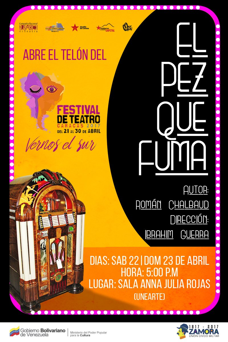 CNTeatroVe's tweet photo. #FTC2017 ¿Te quedaste sin ver #EPQF? Disfrútala el 22 y 23 de abril en la sala Anna Julia Rojas de Unearte➡https://t.co/dQovnVzV7q … https://t.co/b5ZEiGdVSc