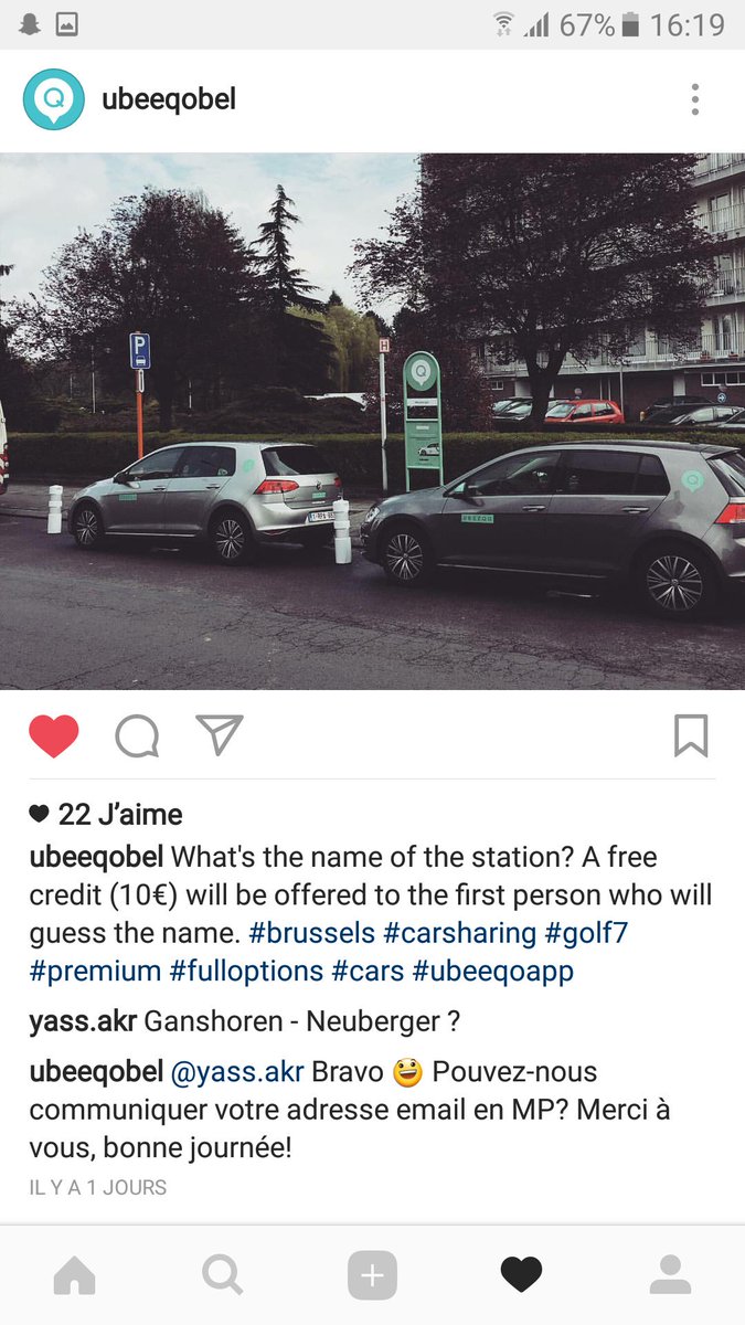 yass_akr's tweet photo. @UbeeqoBelgium au top ! J'ai gagné un bon de 10 € en répondant à une question sur leur Instagram 👌 #MerciUbeeqo #ÇaFaitPlaisir https://t.co/VhxVZpc8tk