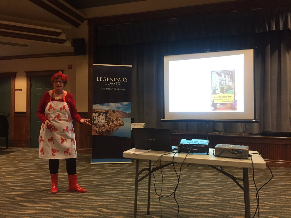 LegendaryCoasts's tweet photo. Our lady in red tells her story of @Aschoonerinn Colette Kavanagh sure has passion #explorenl #creatingmemorableexperiences https://t.co/zPtdHjnqC5