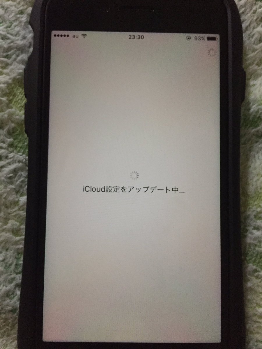 kanpo0329's tweet photo. アップーデートでさ、AppleID入力せないかんの入れるん面倒くさくてスキップしたんやけど
ずっとこの画面なんよね
大丈夫なんかな？ https://t.co/EmjLEpyCN3