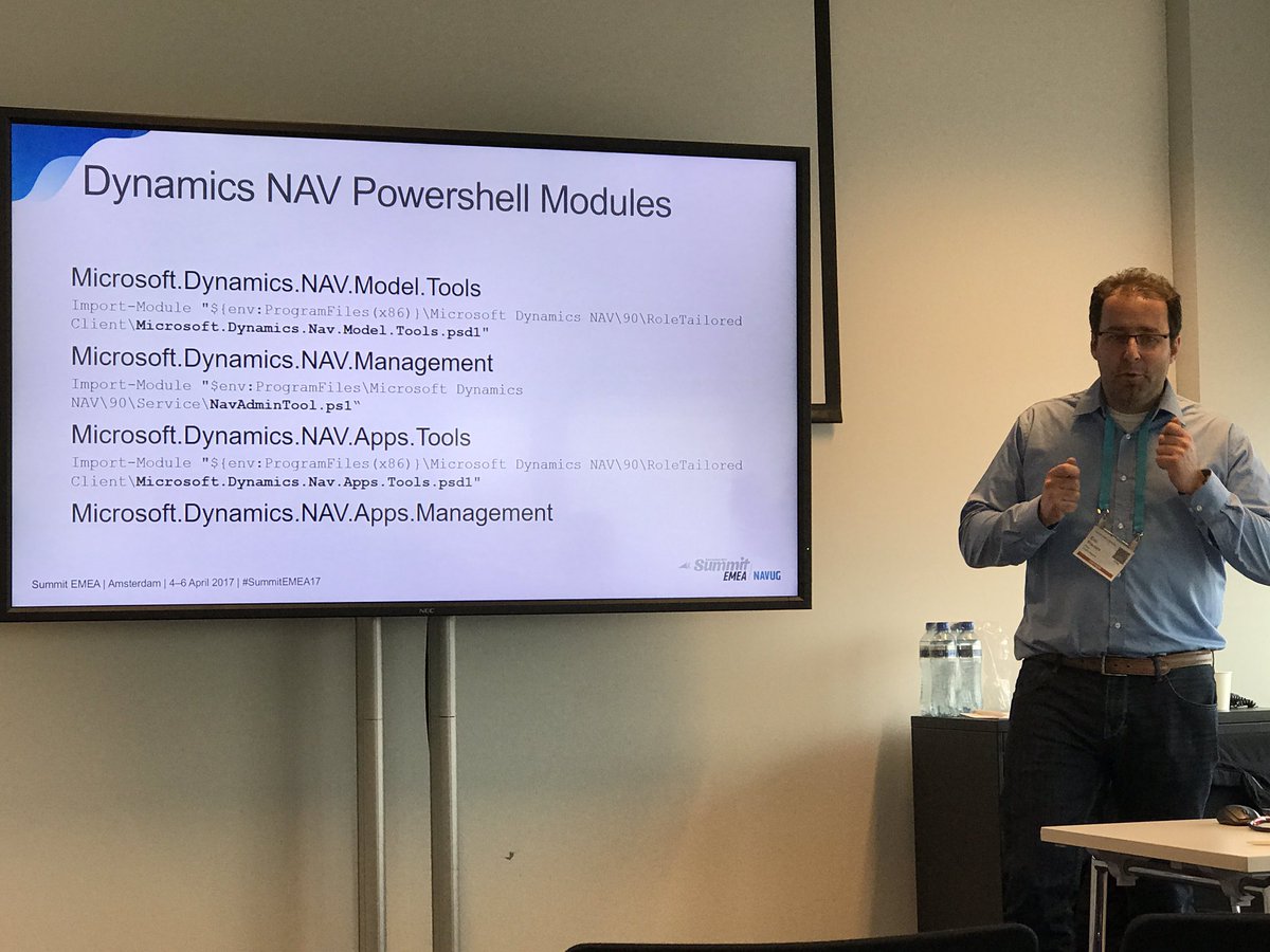 Mergetool's tweet photo. @waldo1001 in heaven :-), talking #msdynnav Powershell at the last session during #SummitEMEA2017 for #navug https://t.co/ZYAJLIOtLG