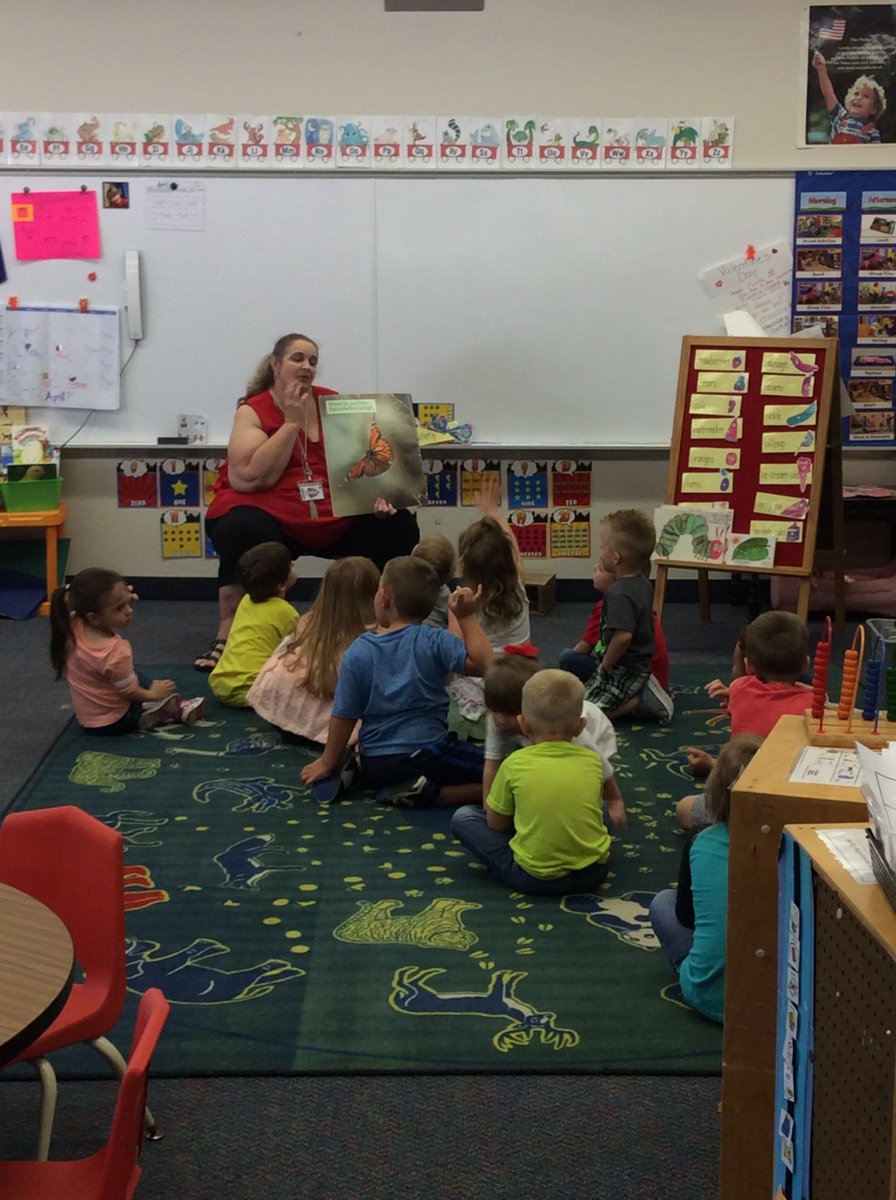 LoftonVicki's tweet photo. Ms. Elliott's PK class is learning about the cycle of a butterfly.  #celebratelps https://t.co/nnwgUsrfr3