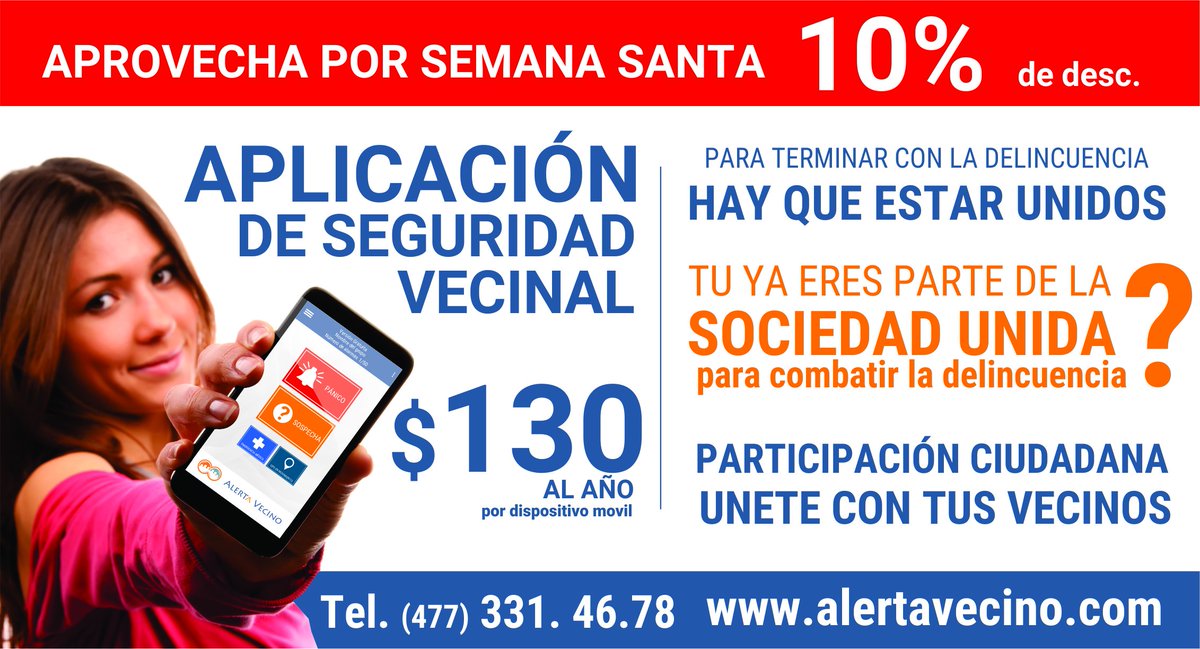 AlertaVecinoMx's tweet photo. Aprovecha 10% de descuento! https://t.co/fpYgo1MJQA