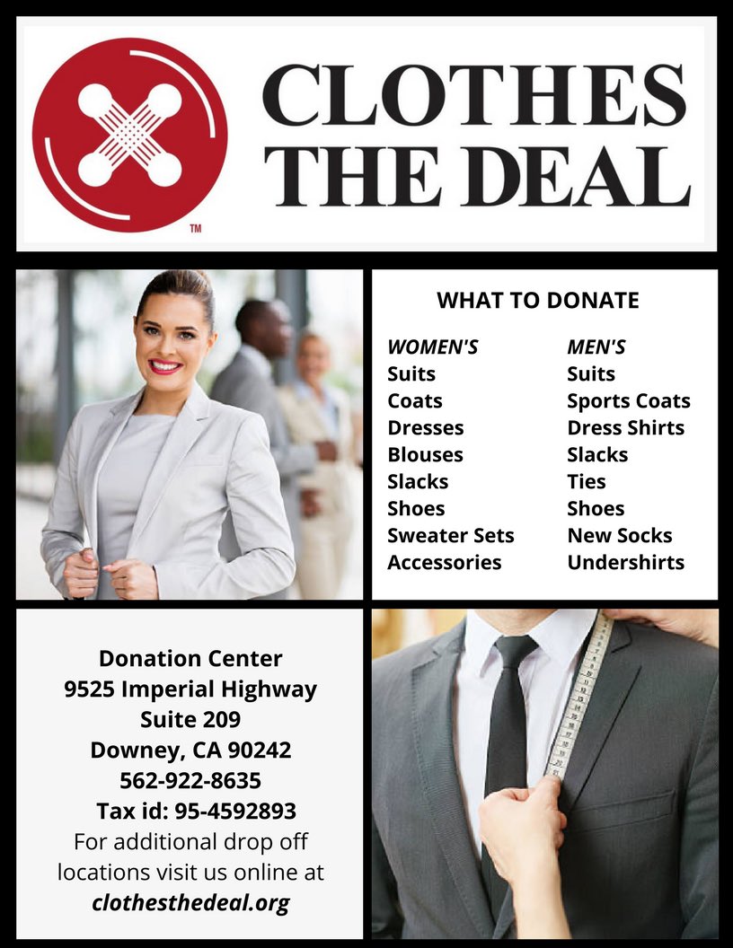 ClothesTheDeal's tweet photo. Give your business attire a second life &amp; someone else a second chance. Donate today! https://t.co/CK7kmdUu6E
