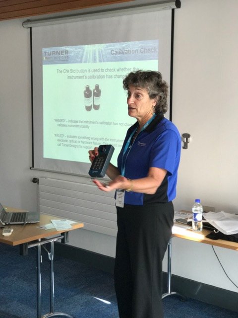 Turner_Designs's tweet image. Our VP, Pam Mayerfeld, presenting our T&amp;amp;D session on the AquaFlash Handheld Active #Fluorometer @OceanBusiness earlier today. #Oceanbiz
