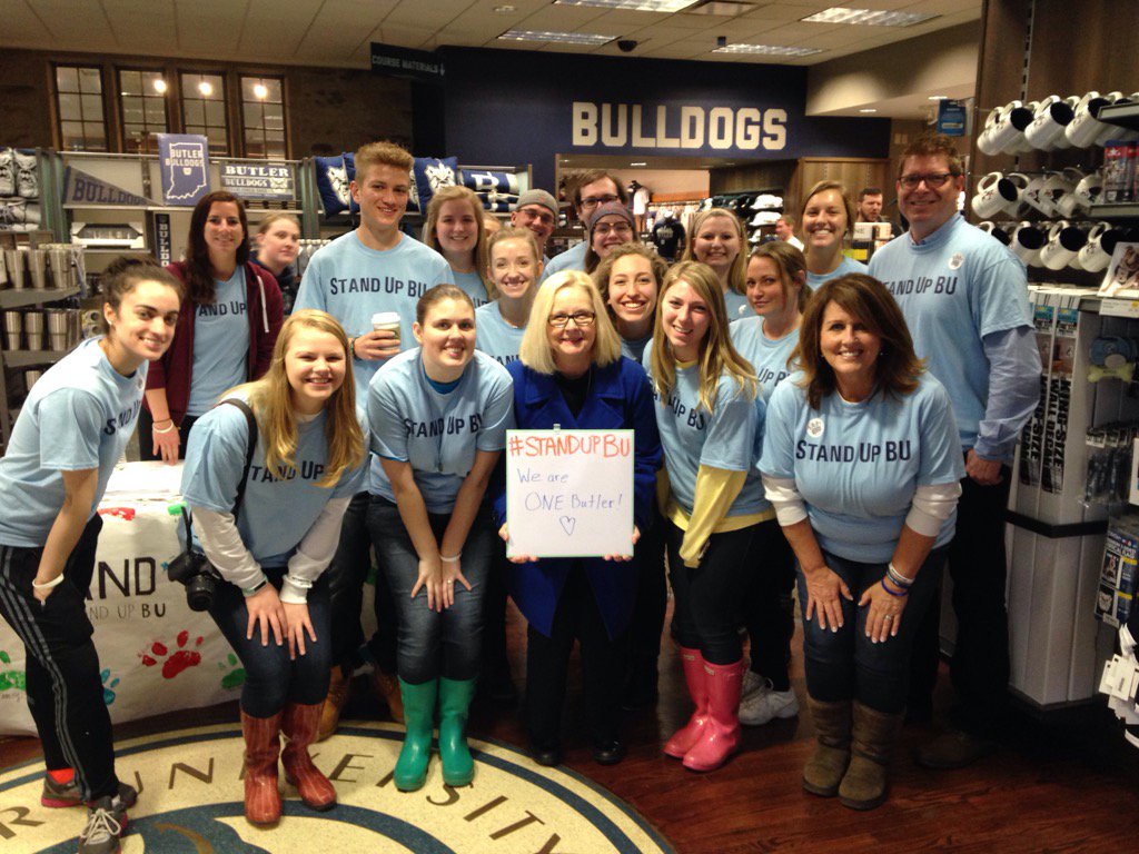 DebLecklider's tweet photo. Thx @EnaShelley for stopping by #StandUpBU event. #OneButler https://t.co/7rQXkBhkfI