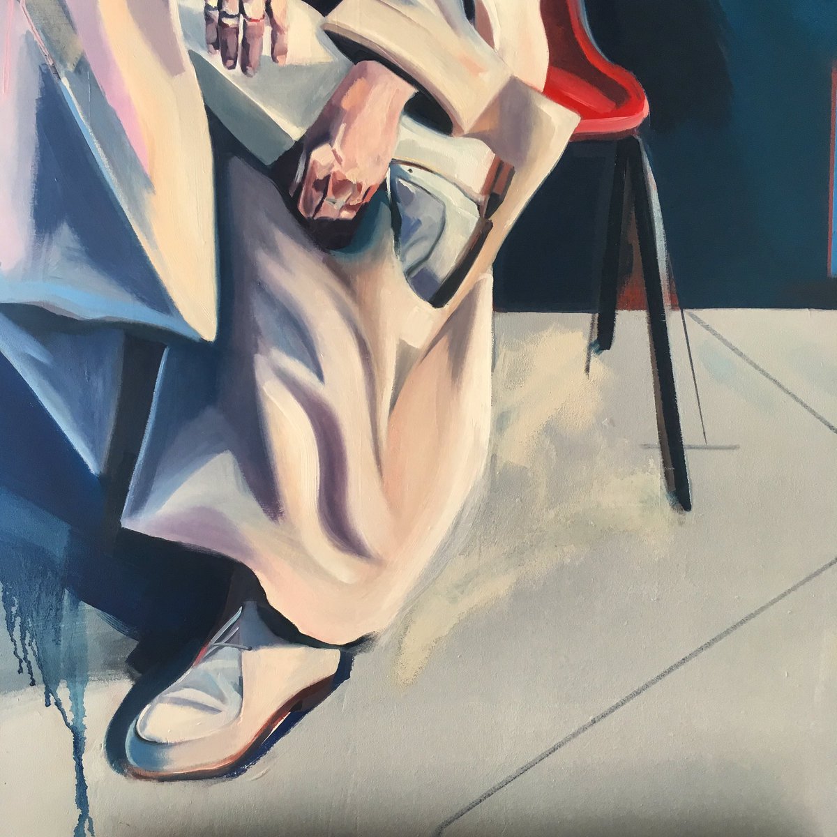 Dame JD - working on Judi's lower half (so to speak)#nationaltreasure #painting #portraiture #icon #contemporaryart