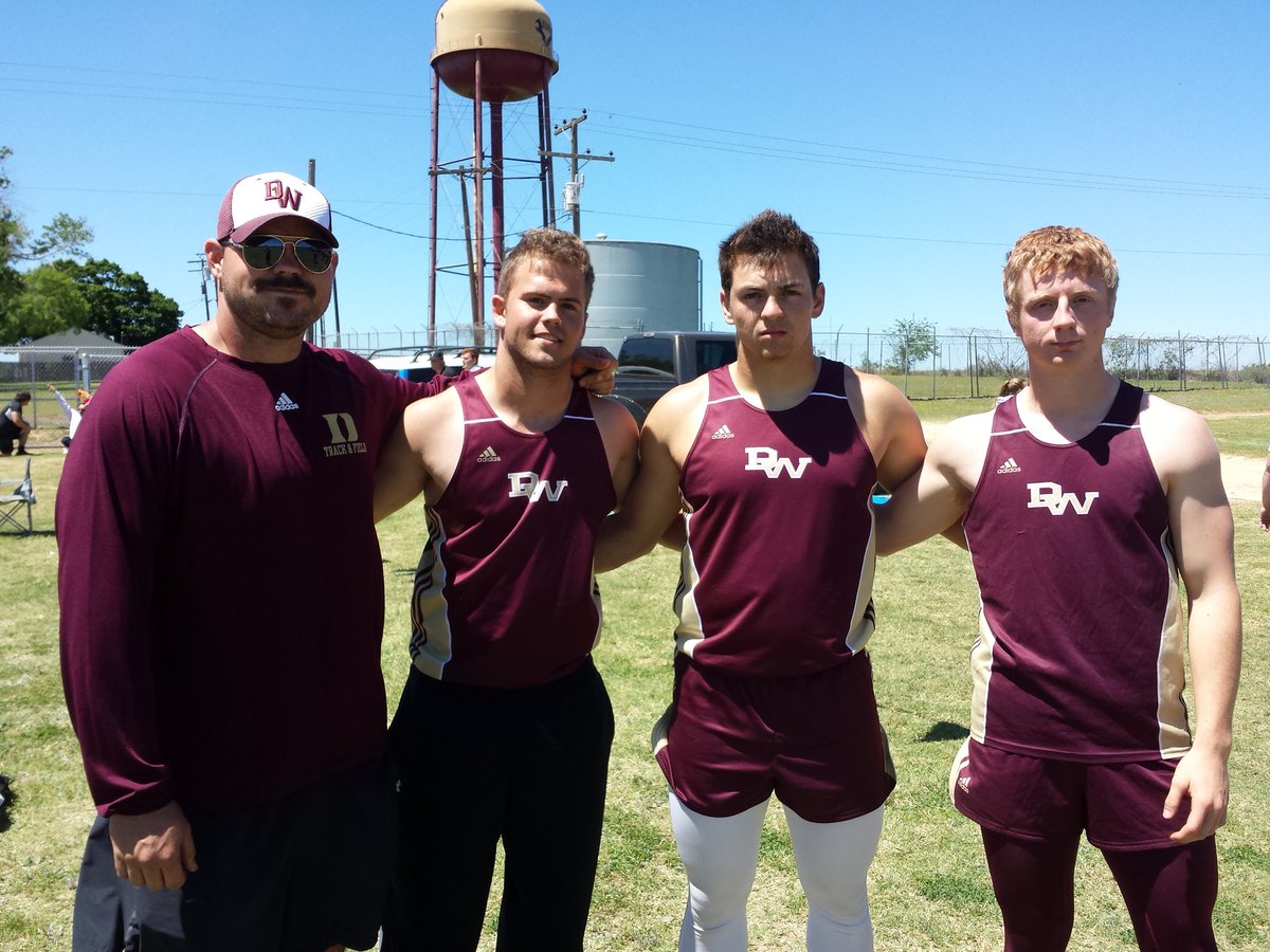 Track District 29AAAA field events 2nd day start at 1 today. Devine's Coach Rotramel w shot put Warhorses Jack, Corben, Dakota great 1st day
