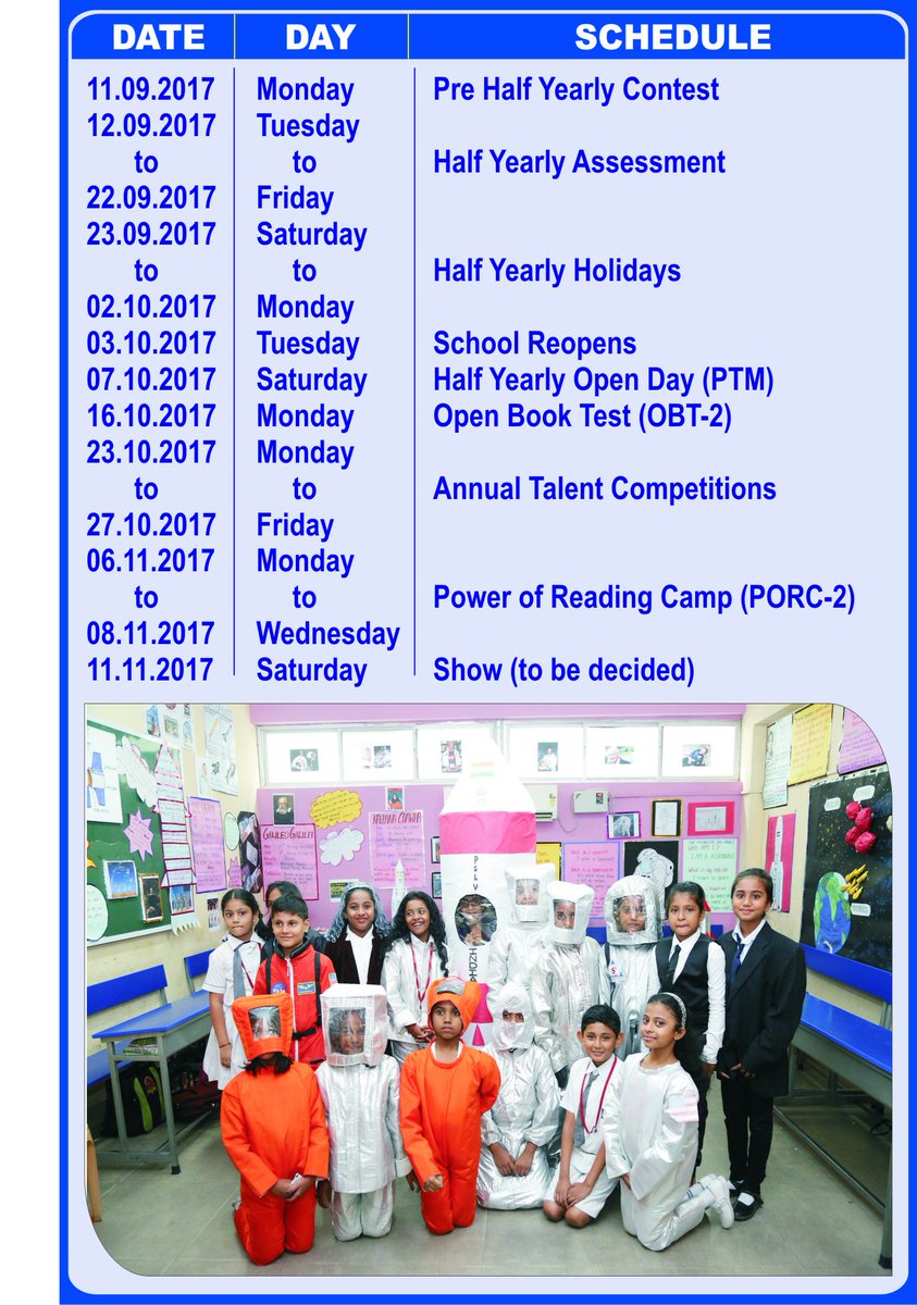 EverwinAlert's tweet image. Everwin Vidhyashram: Academic Calendar for Classes III and IV