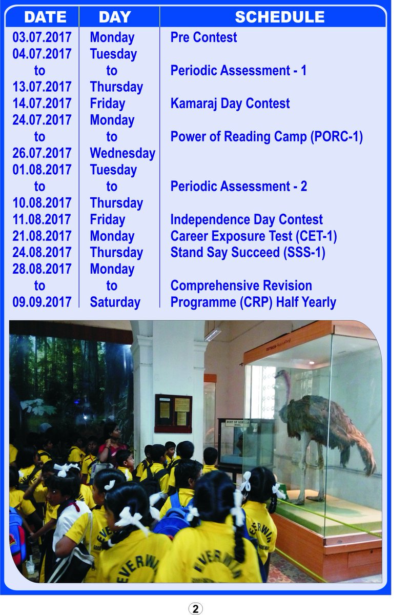 EverwinAlert's tweet image. Everwin Vidhyashram: Academic Calendar for Classes III and IV
