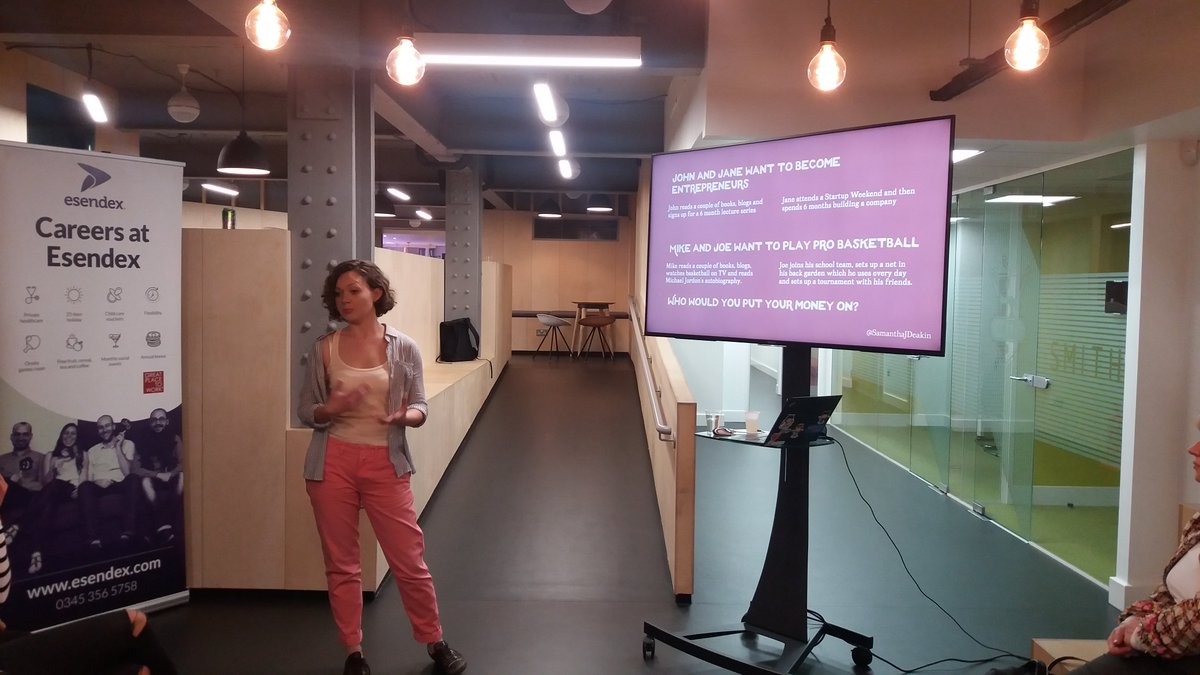 Megan__Hanney's tweet photo. Lessons on muscle memory during entrepreneurship with @SamanthaJDeakin #StopTalking #StartExperiencing https://t.co/A2u1UT1qda