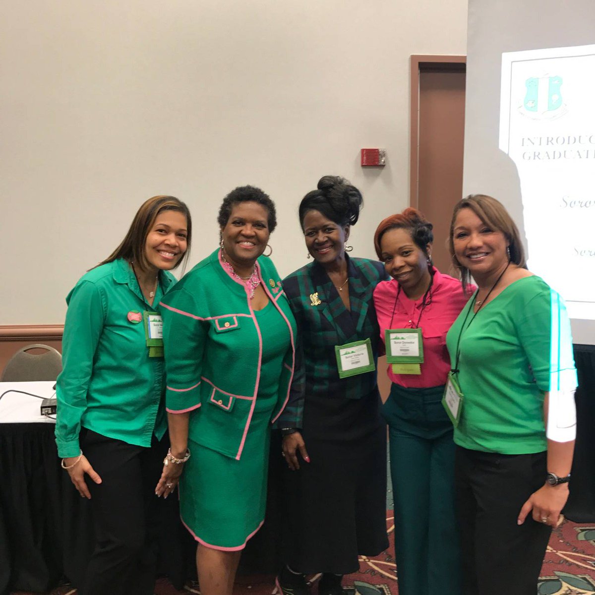 AlphaMuOmegaAKA's tweet photo. AMO sisters at the Graduate Advisors training with the presenter, Maggieanne Green. #83CRC #AKAAMO #AKA1908 https://t.co/5FGKsnHGbP