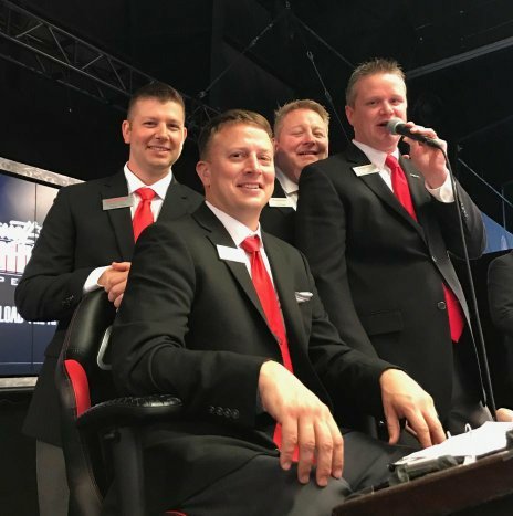 mastauctioneers's tweet photo. National Auctioneers Week! #AuctionsWork w/@Barrett_Jackson. Great friends & true #NAAPros Working hard, having fun & selling cars. https://t.co/MRgoJlvr0C