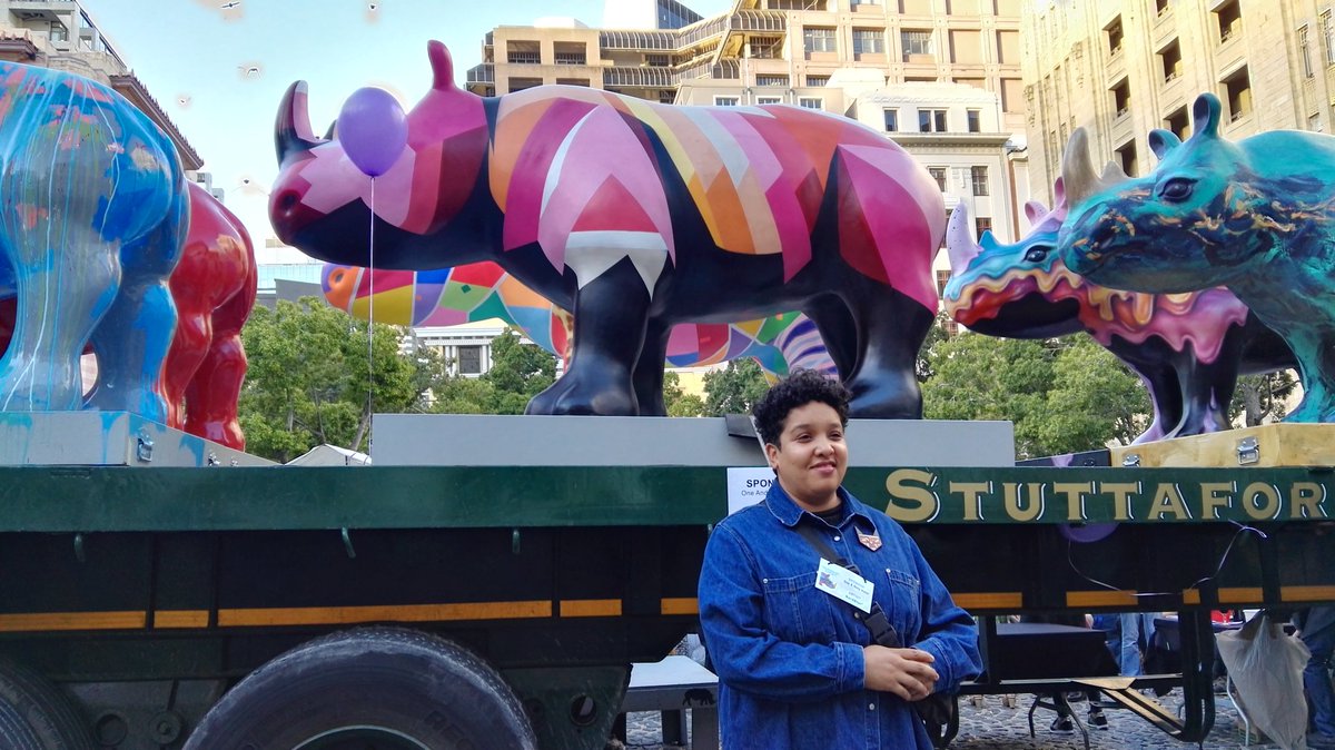 OOCapetown's tweet photo. We are thrilled to be part of the #RhinosAreComing outdoor exhibition. Our beautiful rhino was painted by graffiti artist #Nardstar. https://t.co/Lc2URNKJr6