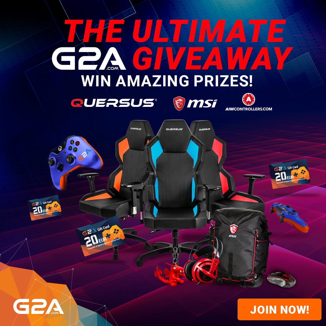 G2A_com's tweet photo. We're launching the ultimate #G2Agiveaway! 🔥 Don’t sit there idly, win some amazing prizes here: https://t.co/jEM7htoUoX https://t.co/kkqYkStmso