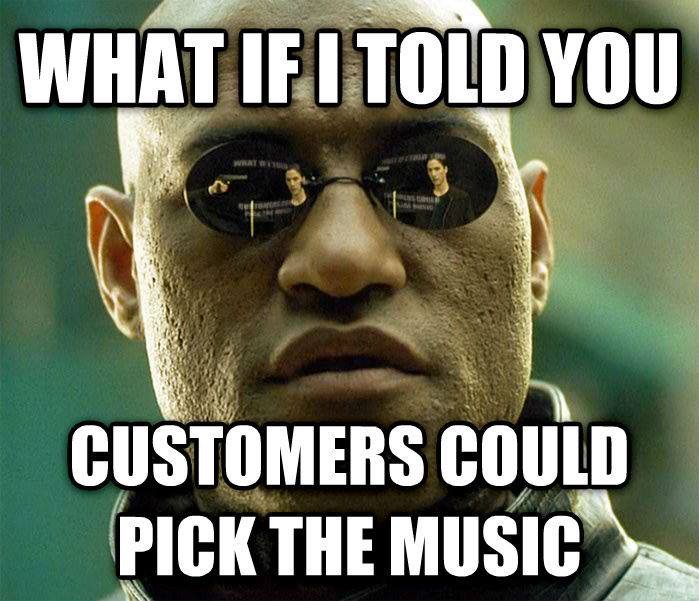 Why don’t all places have this? rockbot.com Hint, hint <a href="/subway/">Subway®</a>  Customers can choose their own music! 🎶
