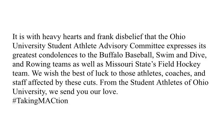 We would also like to offer our support to  the student athletes of <a href="/UB_Bullspride/">UB SAAC</a> and @MSUBearsFHockey