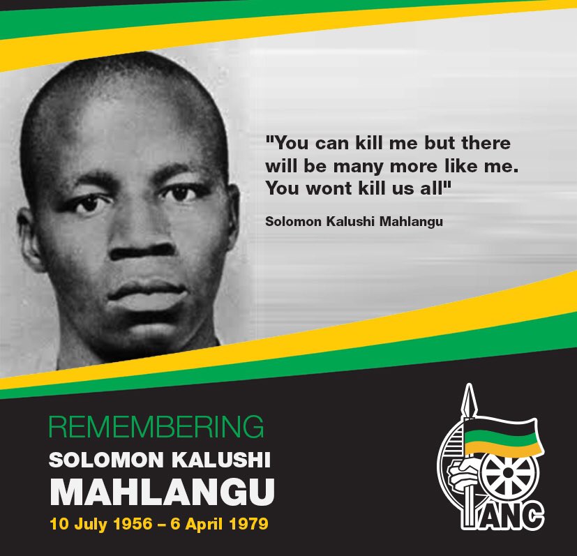 MYANC's tweet image. "You can kill me but there will be many more like me. You won't kill us all" #SolomonMahlangu #Kalushi #RememberKalushi