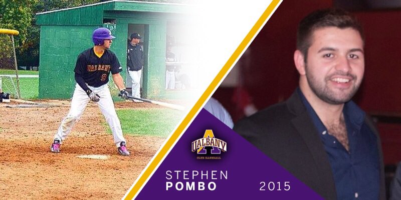 UAlbanyClubBase's tweet photo. Pombo was an all star outfielder for #UACB from '12-'15 and VP. He is currently Still in school at Western Connecticut State University! https://t.co/MHJ2ziJJSA