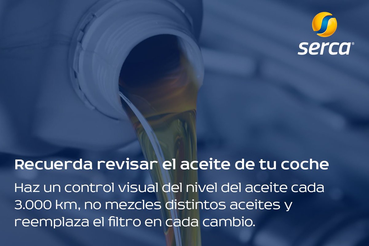 SercaGrupo's tweet photo. #InfoSerca Aquí algunos #consejos para el recambio del aceite de tu #automóvil ¡Que no se te olviden! https://t.co/9BVrGnV430 https://t.co/2l2BEuXHK1