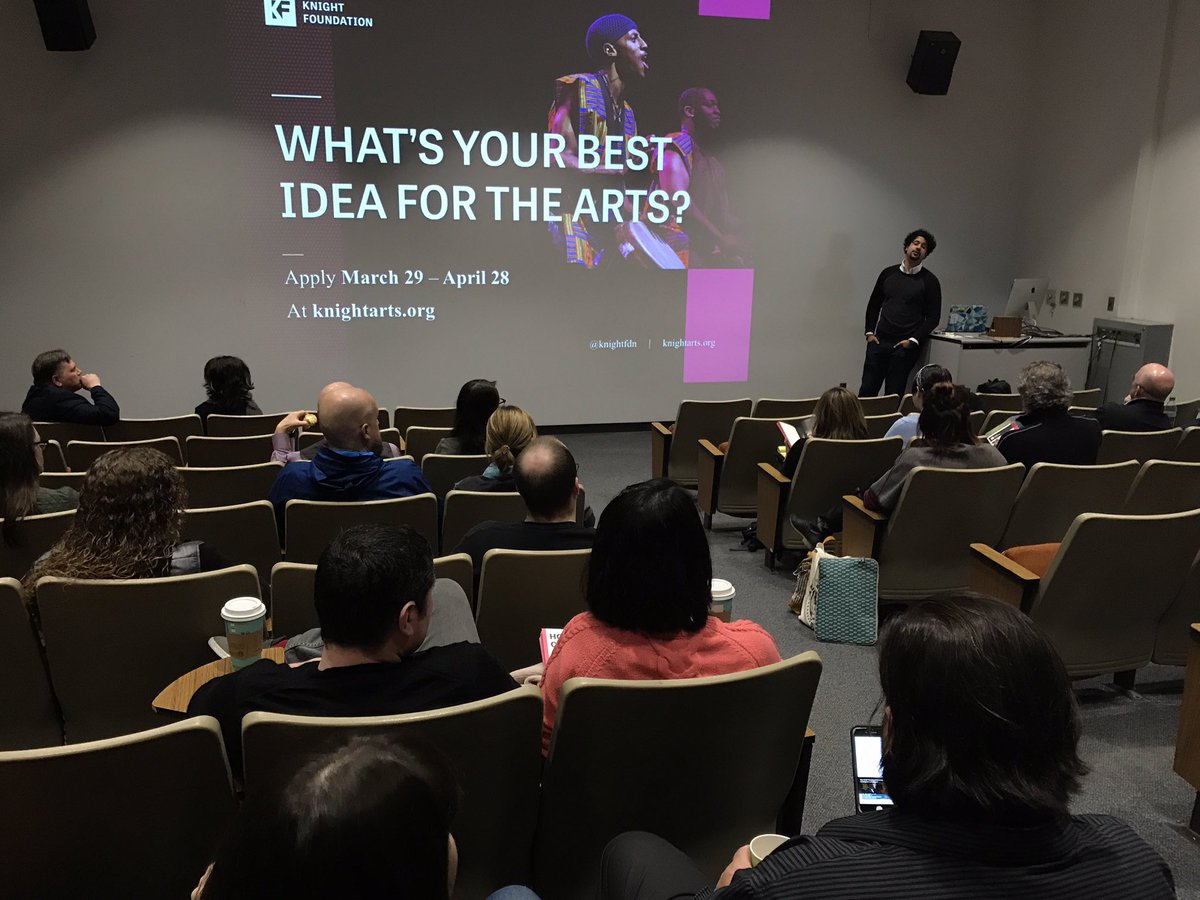 Adam Ganuza presenting <a href="/KnightArts/">Knight Arts</a> Challenge #Akron at <a href="/uakron/">The University of Akron</a>'s Myers School of Art. Learn more, apply: knightfoundation.org/challenges/kni…