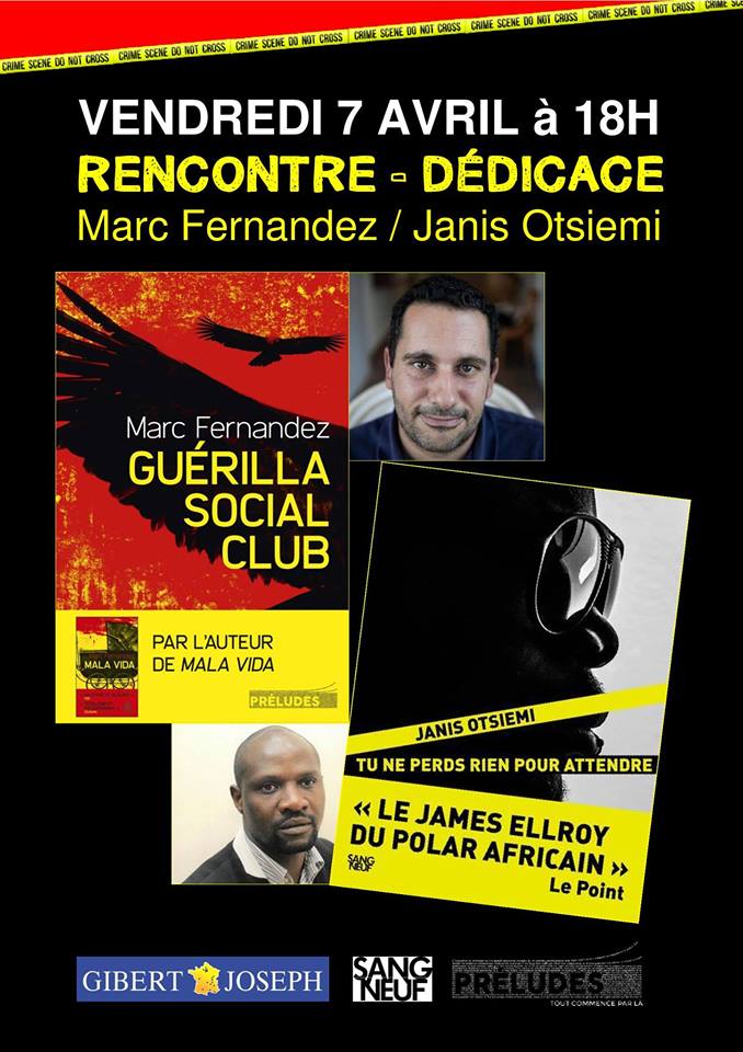 #RDV vendredi à 18h chez <a href="/GibertJoseph18/">Gibert Joseph Barbès</a> à Barbès avec Marc Fernandez et Janis Otsiemi pour parler #polar ! #SangNeuf