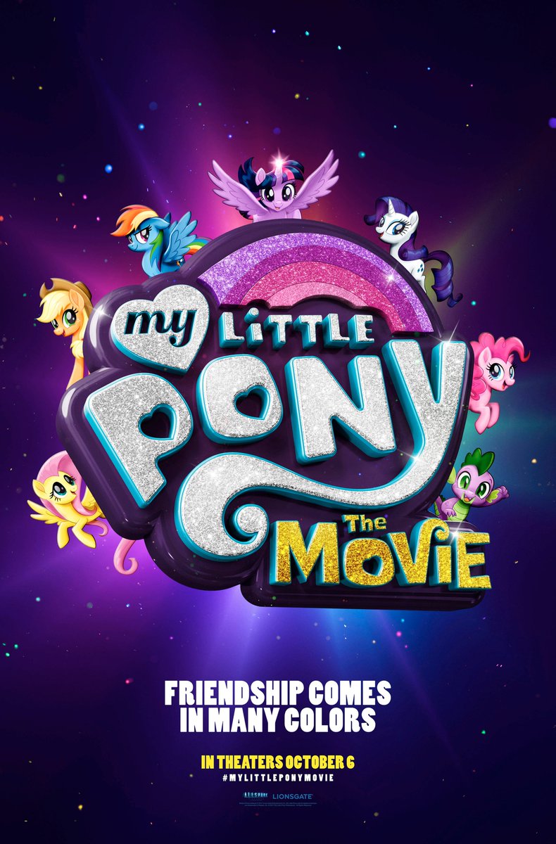 MLPMovie's tweet image. Friendship comes in many colors! 💖 💛 💜 💚 💙 ❤️ #MyLittlePonyMovie is coming to theaters October 6! 🦄 🌈 ✨