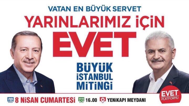 Cumhurbaşkanımız Sn. Erdoğan ve Başbakanımız Sn. Yıldırım'ın katılacağı Büyük İstanbul Mitingi için

#CumartesiYenikapıdayız