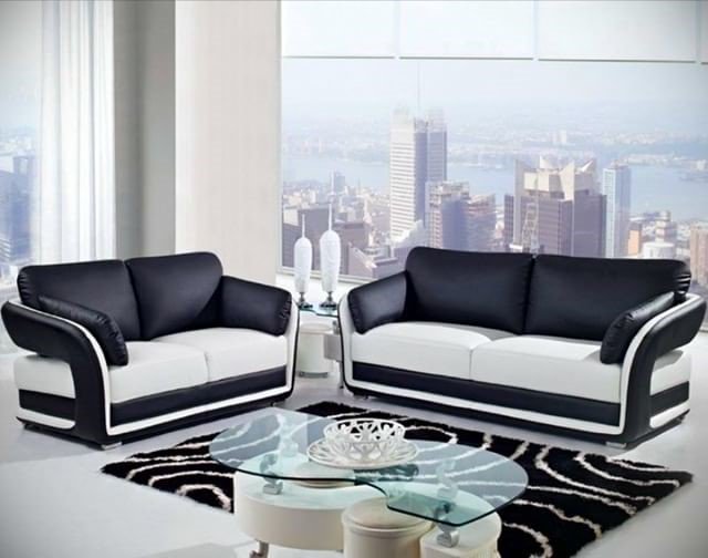 TheClassyHome's tweet photo. #Black #White #Leather #CushionBack #LivingRoom Set By #Global #Furniture Shop now https://t.co/vCsm57JwVC https://t.co/vB594nqyEp