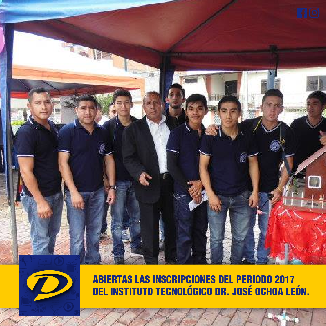 #Noticias ABIERTAS LAS INSCRIPCIONES DEL PERIODO 2017 DEL INSTITUTO TECNOLÓGICO DR. JOSÉ OCHOA LEÓN. #PasajeTv 

pasajetv.com/index.php/item…