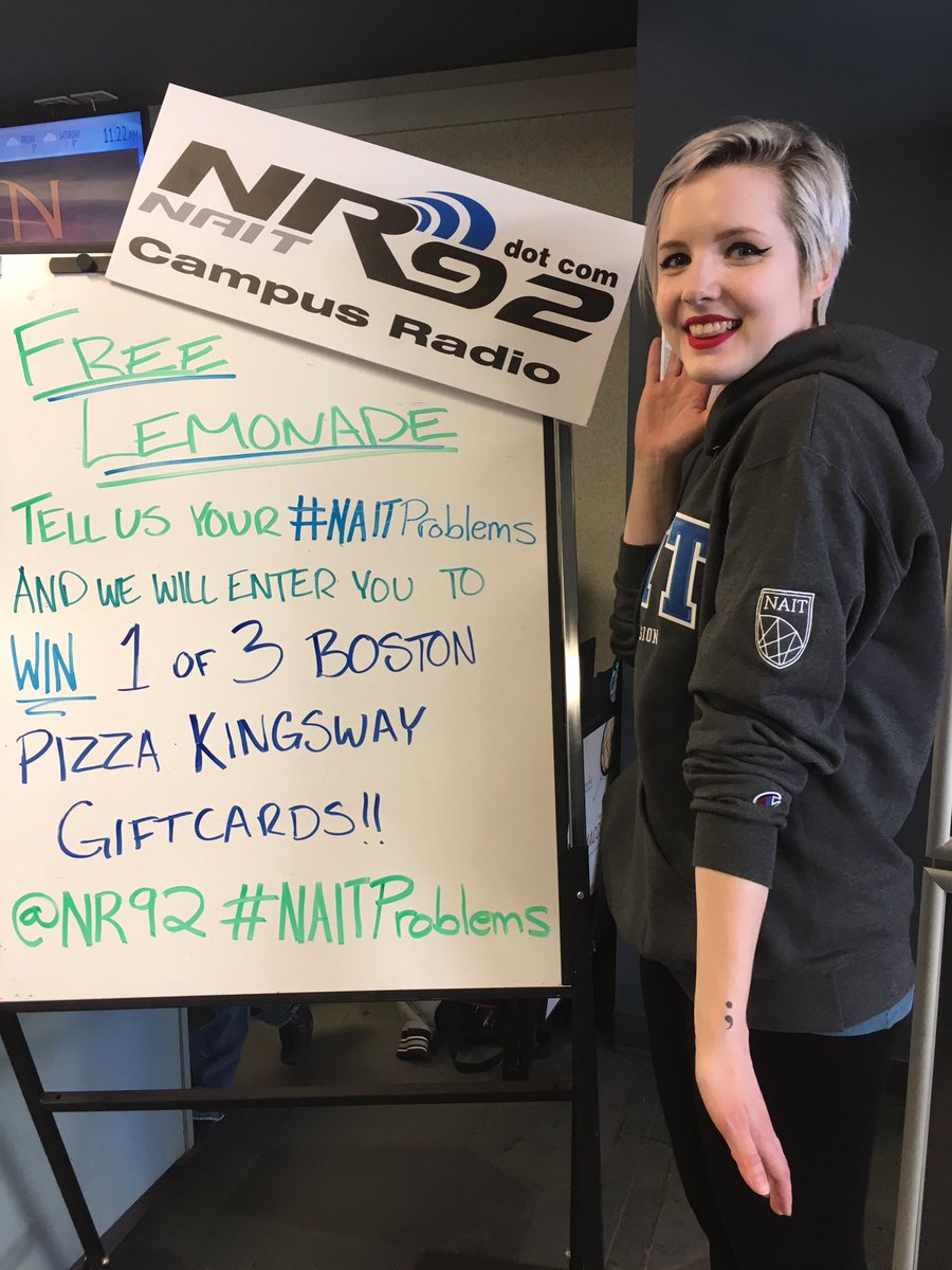 NR92's tweet photo. Come down to the South Lobby to get free lemonade and share your #NAITproblems! https://t.co/c3kizT7T9y