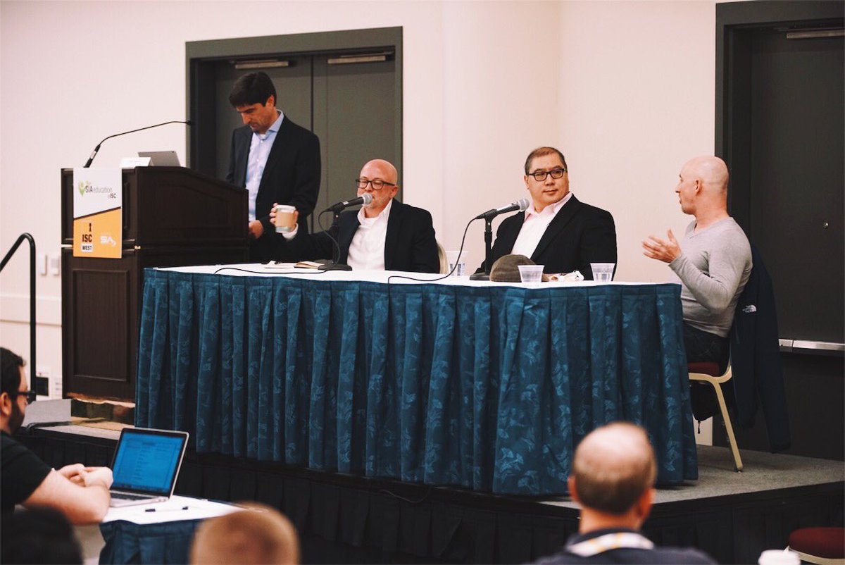 Microsoft_GS's tweet image. Microsoft Sr. Dir. @Brian_Tuskan, @PierreTrapanese, Michael Ginty &amp;amp; Tony Cassell discuss the tech trends reshaping security orgs at #ISCW17